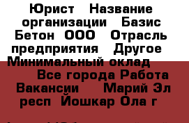 Юрист › Название организации ­ Базис-Бетон, ООО › Отрасль предприятия ­ Другое › Минимальный оклад ­ 25 000 - Все города Работа » Вакансии   . Марий Эл респ.,Йошкар-Ола г.